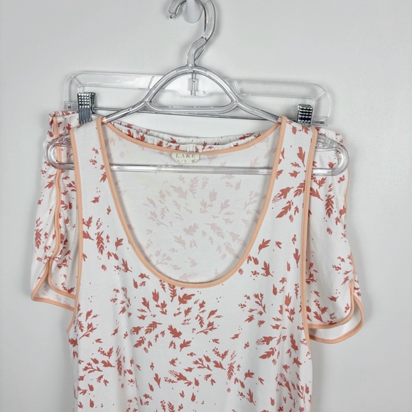 LAKE Pajamas Short Set Peach & White Floral Size XLarge - Picture 2 of 13
